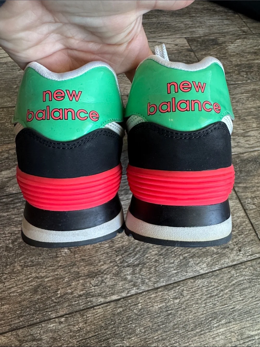 New Balance Black and White Sneakers with Pink Accents